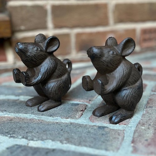 Cast iron mouse door stops - mouse,