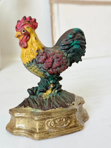 Vintage cast iron cockerel - cast,