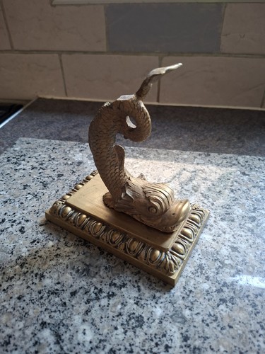 Antique brass dolphin fish - brass, dolphin/fish