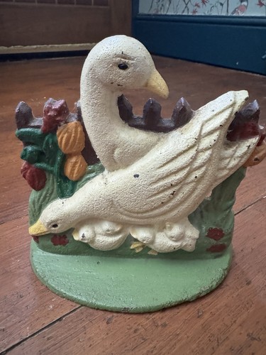Cast iron doorstop geese - doorstop, 17cm