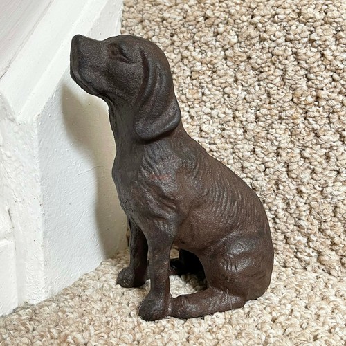 Iron dog doorstop black animal - doorstop,