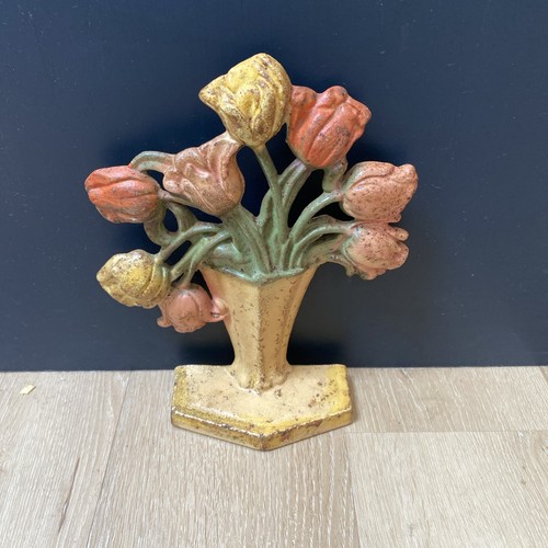 Rustic cast iron tulip door - cast,