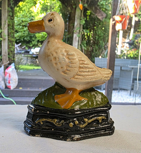 Vintage cast iron duck - cast,