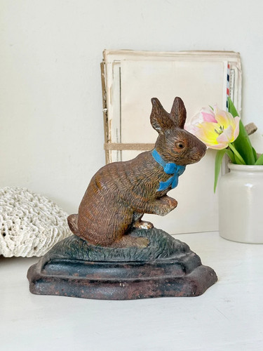 Vintage cast iron rabbit - iron,