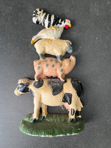 Vintage cast iron - cow,, pig