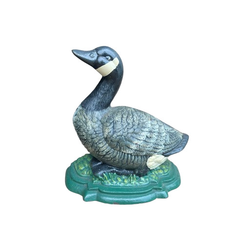 Large cast iron goose doorstop