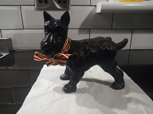 Cast iron scottie dog doorstop - cast,
