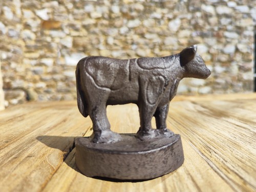 Cast iron cow doorstop 5cm - iron, 13.5cm