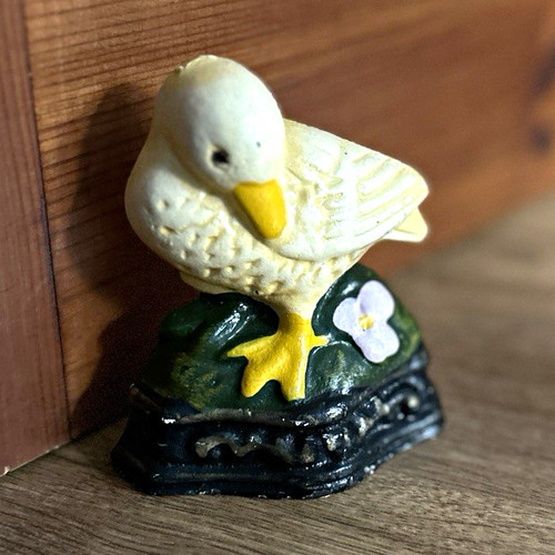 Small cast iron metal duck - cast,