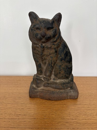 Antique cast iron cat - cast, door