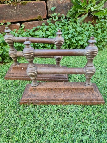 Pair cast iron brass - pair, &