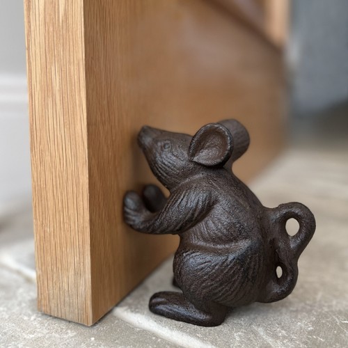 Cast iron mouse door stops - cast,