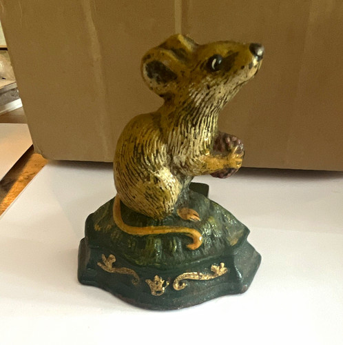 Vintage cast iron mouse - vintage, door