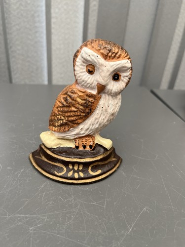 Vintage cast iron owl doorstop - cast,