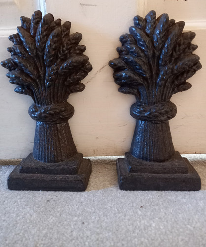 Cast iron door stops - iron,