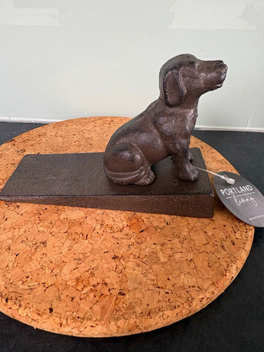 Cast iron dog doorstop heavy - cast,
