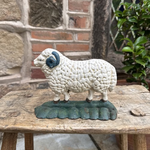 Cute ram doorstop rustic home - doorstop,
