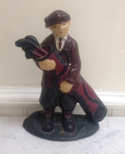 Vintage cast iron door stop - door,