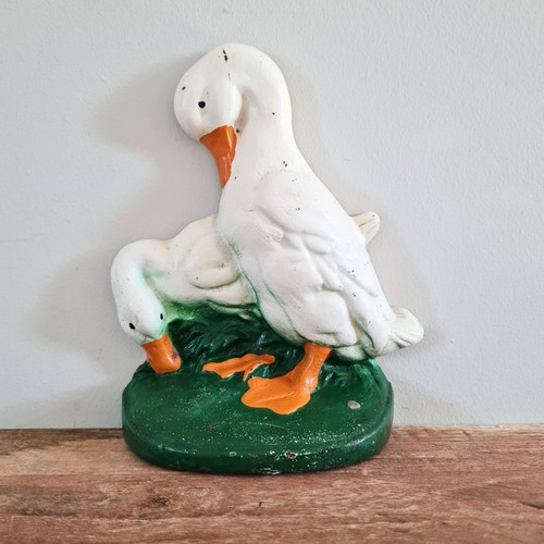 Vintage cast iron white goose - cast,